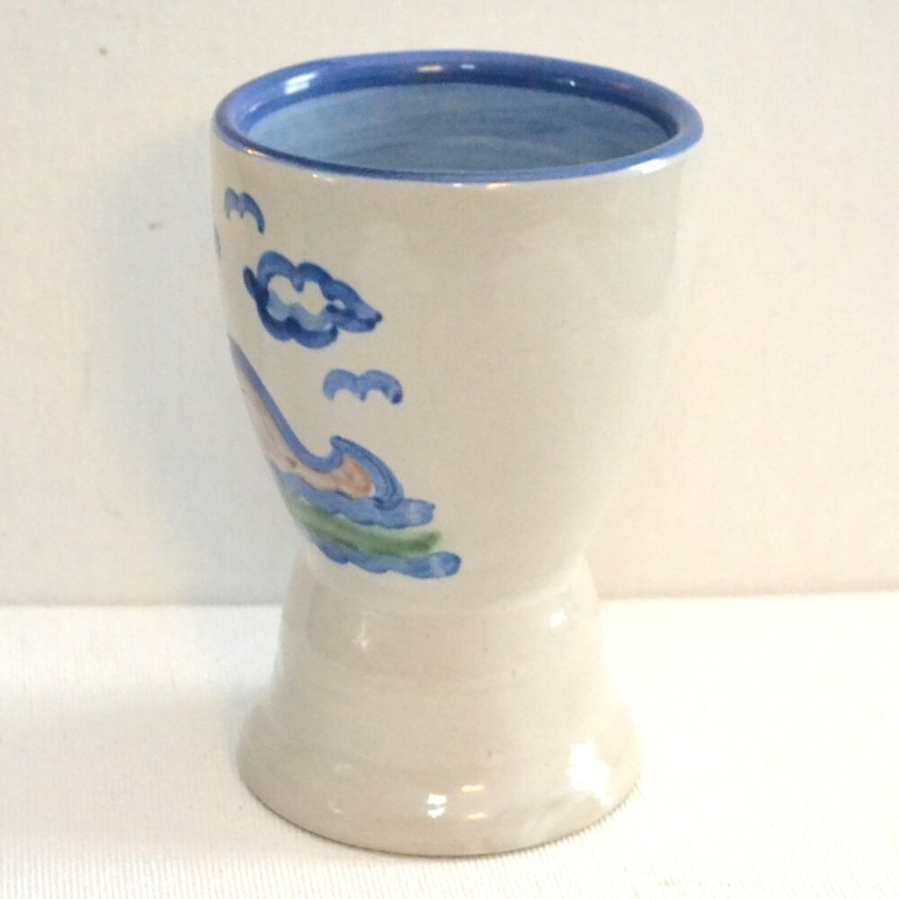 M.A. Hadley Egg Cup Whale On Outer Says Low Tide Inner Dining Serveware Decor - Picture 2 of 5